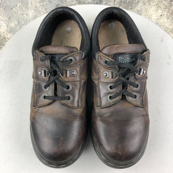 Dr. Martens ENGLAND VTG Mens Size US 8 Brown Leather Industrial Work Shoes 8933 - Picture 3 of 15